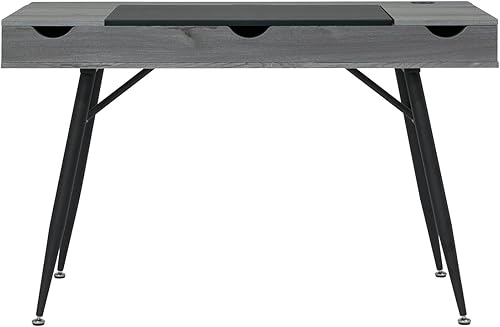 Miniatura 48 de Calico Designs Le Woodford - Escritorio moderno, secretario, para escritura, de 45 pulgadas de ancho, con gabinete bajo de almacenamiento cónico,