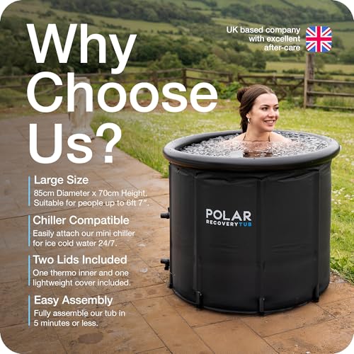 Polar Recovery 2.0 Tub/Upgraded 2024 370L Portable Ice Bath for Cold Water Therapy Training/an Ice Bathtub for Athletes - 2 Valve Chiller compatilble Ice Bath and Soaking - Outdoor Cold Plunge Tub Polar Recovery 2.0 Tub/Upgraded 2024 370L Portable Ice Bath for Cold Water Therapy Training/an Ice Bathtub for Athletes - 2 Valve Chiller compatilble Ice Bath and Soaking - Outdoor Cold Plunge Tub