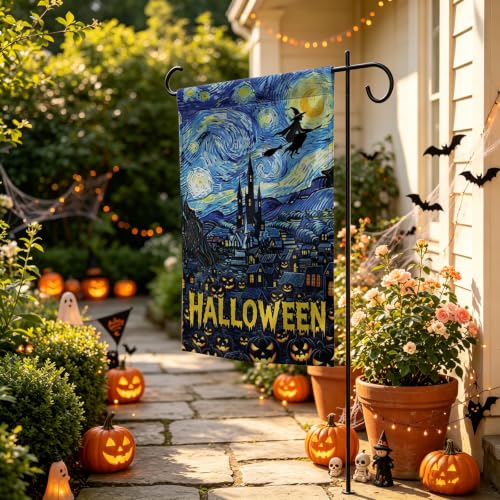Witch Pumpkin Haunted House Halloween Garden Flag 12×18 Inch Outdoor Flag - image 3