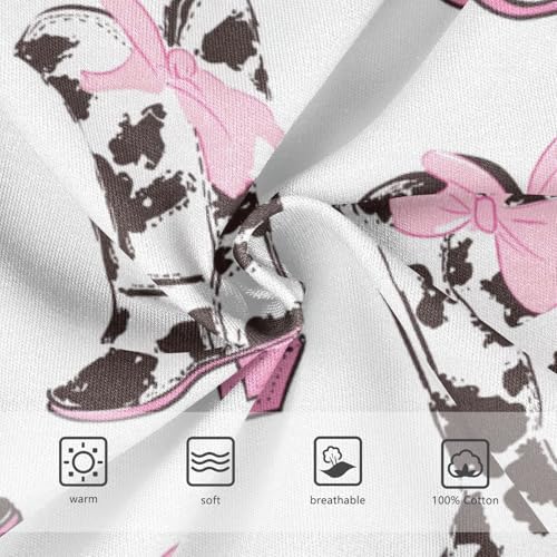 Wusikd Cow Print Cowboy Boots Boys' Underwear Cotton Pink Bows Boys Briefs Soft Toddler Underwear 2T3
