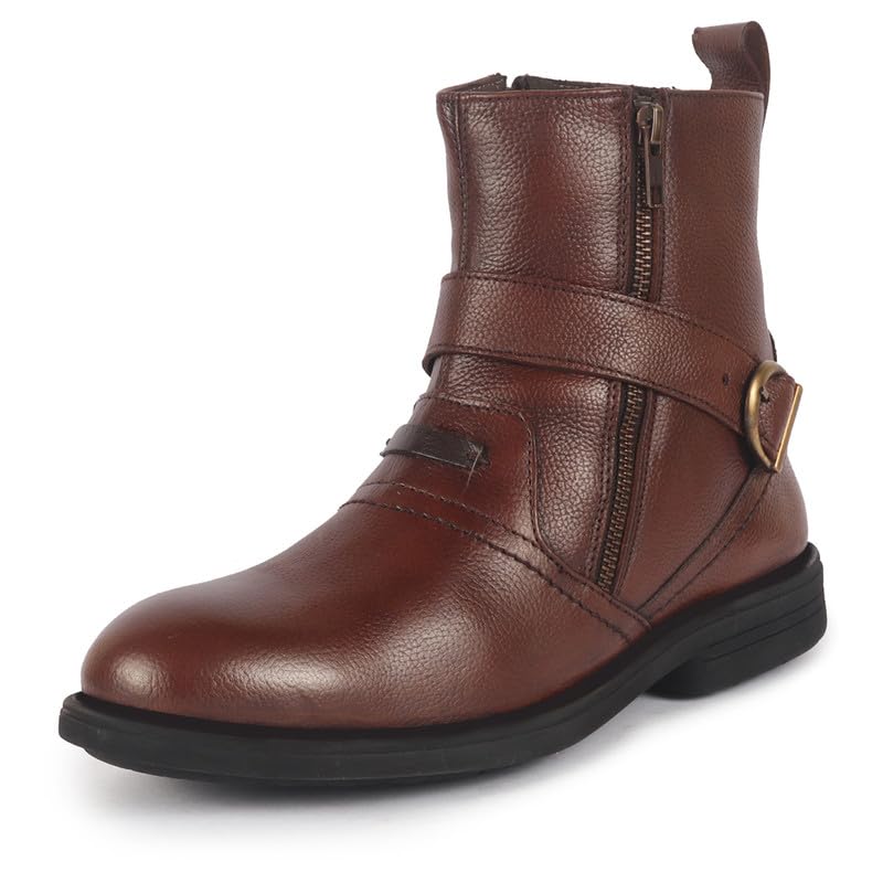 FAUSTO Men’s Genuine Leather Side Zipper Adjustable Strap Classic Slip On Chelsea Boots|TPR Welted Sole|Slip Resistant Boots For Winter FAUSTO Men’s Genuine Leather Side Zipper Adjustable Strap Classic Slip On Chelsea Boots|TPR Welted Sole|Slip Resistant Boots For Winter