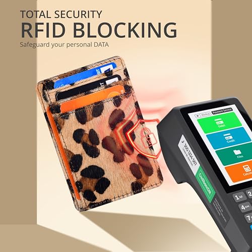 Image of Oak Leathers Slim Card Holder Leather Wallet - RFID Blocking Men Women