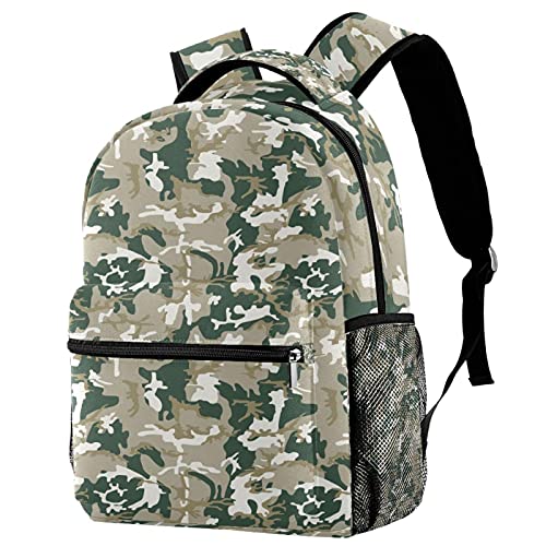 Sac à dos d'école léger camouflage militaire pour garçon et fille durable