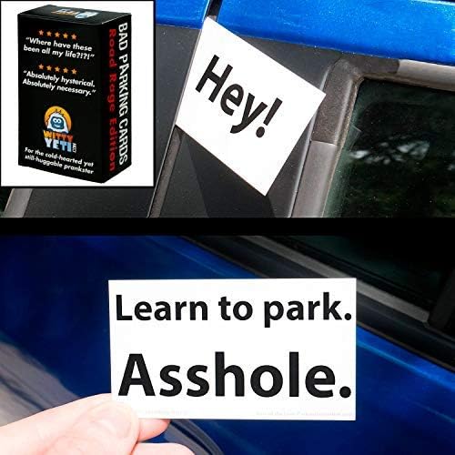 Witty Yeti Super Hilarious, Crude Bad Parking Cards 50 Pack. Prank Idiot Parkers and Get The Satisfaction of Revenge with Funny NSFW Novelty Notices, Xmas Stocking Stuffers for Ages 18+