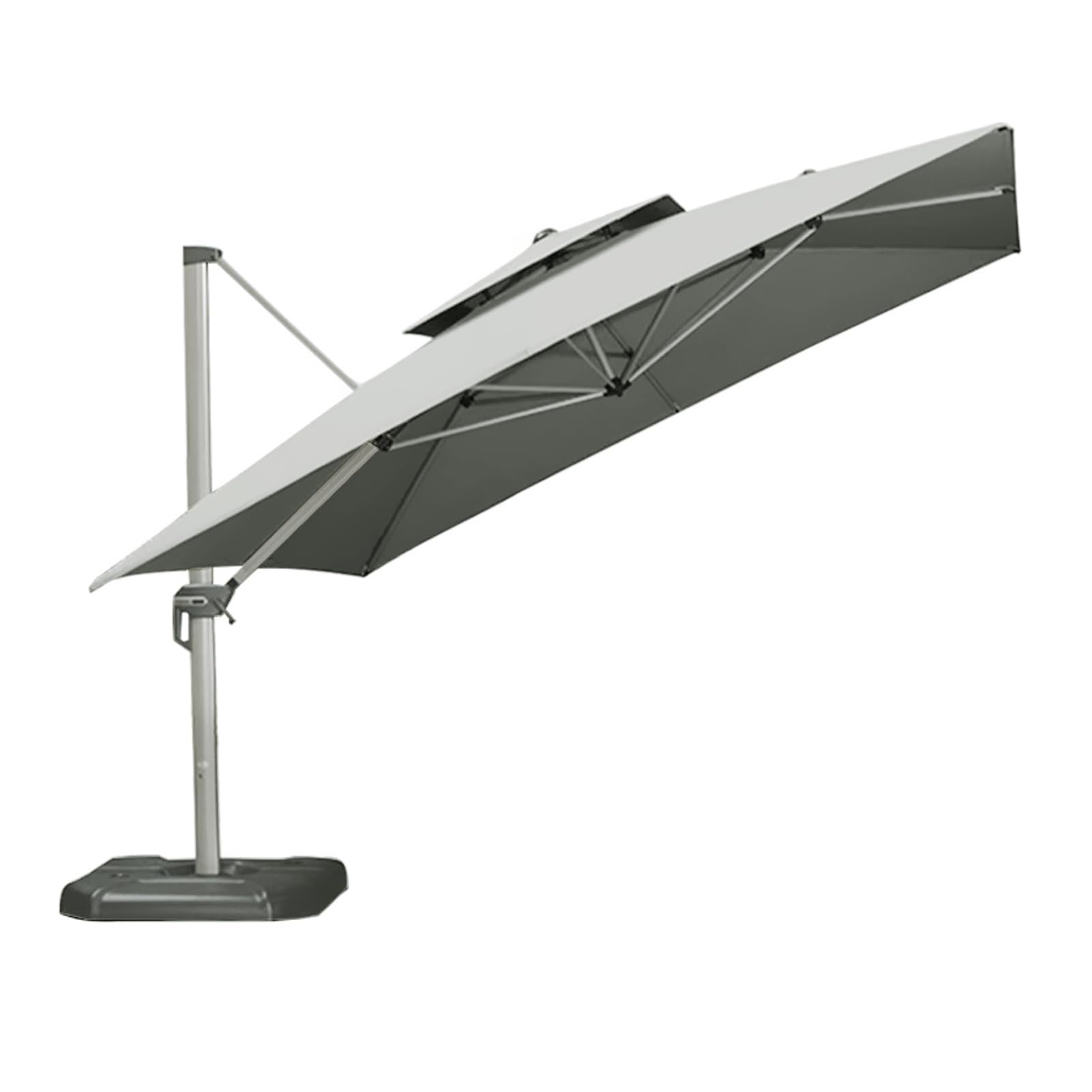 HFEHSKJ 10 FT 8 Rib Umbrella Canopy Replacement, 2 Tier Square Patio Umbrella Replacement Top Cover, Hanging Offset Cantilever Replacement Cover for Backyard Garden Beach Yard Table (Gray), Taupe