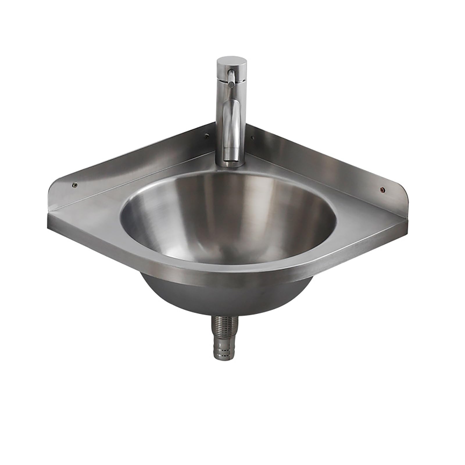 Lavello angolare in acciaio inox 304 da parete, lavello da cucina triangolare, mini lavabo, per camper, roulotte, barca
