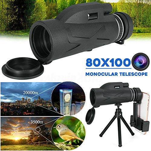 Telescopio monoculare con Zoom HD 80X100, Esercito Militare, Impermeabile, Professionale, per Escursionismo, Birdwatching, Viaggi all'aperto, Visite turistiche