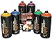 klamottenstore Bombolette spray Montana Rainbow Color Graffiti Box set per principianti colori arcobaleno + testine di ricambio per hobby fai da te spray Can Art Nitro acrilico vernice 6 x 400 ml