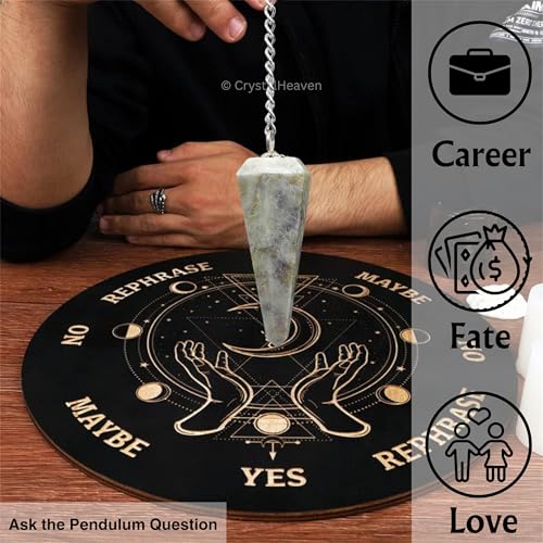 Image of Hackmanite Pendulum Dowsing Tool - Natural Crystal Pendulum for Spiritual Guidance - Premium Dowser Pendulum for Accurate Divination and Energy Healing - Perfect for Energy Healing and Chakra Balancing - Handcrafted with Precision and Elegance