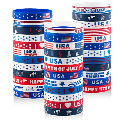 36pcs-4th-of-July-Rubber-Bracelets-Silicone-Wristbands-for-independence-day-decorations-Supplies-fourth-of-july-Party-Favors-for-kidsteens-Classroom-Prizes-Gifts