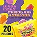 Gushers Fruit Flavored Snacks, Raspberry Lemonade, Strawberry Peach, Orange Cherry, 20 Pouches, Family Pack, 16 oz