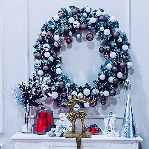 Jdyfqian Retro Christmas Stocking Holders For Mantel Set Of 4 Stocking Hangers For Fireplace Christmas Decorations Vintage Heavy Stocking Holders Reindeer Snowflake Santa Snowman Mantel Stocking Hooks #TOP4