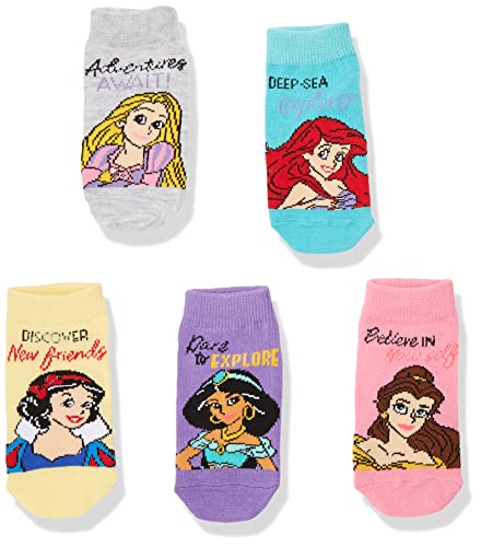 Image of Disney Girls' Disney Princess 5 Pack Shorty Socks