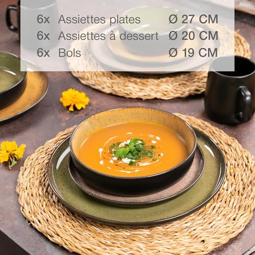 Assiettes plates et creuses jaune vert rouge pour sublimer vos tables