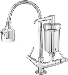 MINHA CAZZA Torneira Gourmet Com Filtro Cozinha Luxo Bancada Cromado Cinza 1/4 De Volta