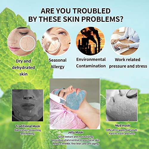 Nielies Vampire + Fresh Mint Jelly Mask, Facial Skin Care- Collagen Peel-Off Jelly Mask Set For Facials, Face Mask For Instant Hydration, Vegan Peel Off Face Mask, For Refreshing #TOP7