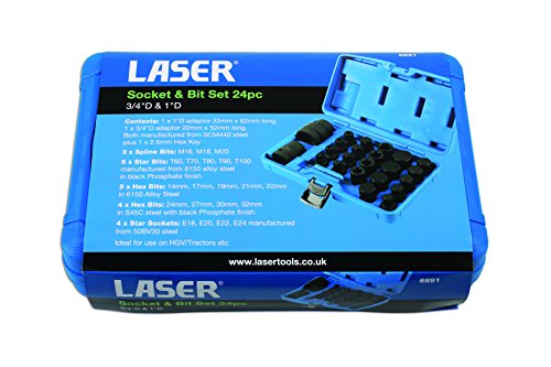 Laser 6891 Impact Bit & Socket Set 3/4"D, 1"D 24pc, 3/4-inch D/ 1-inch D - Image 3