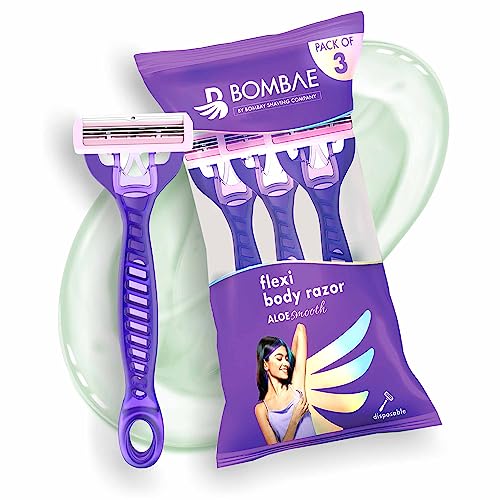 Bombay Shaving Company Hair Removal Razor For Women (Pack Of 3) | Safe And Hygienic | Experience Close And Irritation-Free Shaves | Aloe Vera And Vitamin E