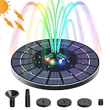 UYANGG 4W Solar Fountain Pump Bird Bath Fountains Pump 360 Degrees Rotatable Nozzle with Color Led L
