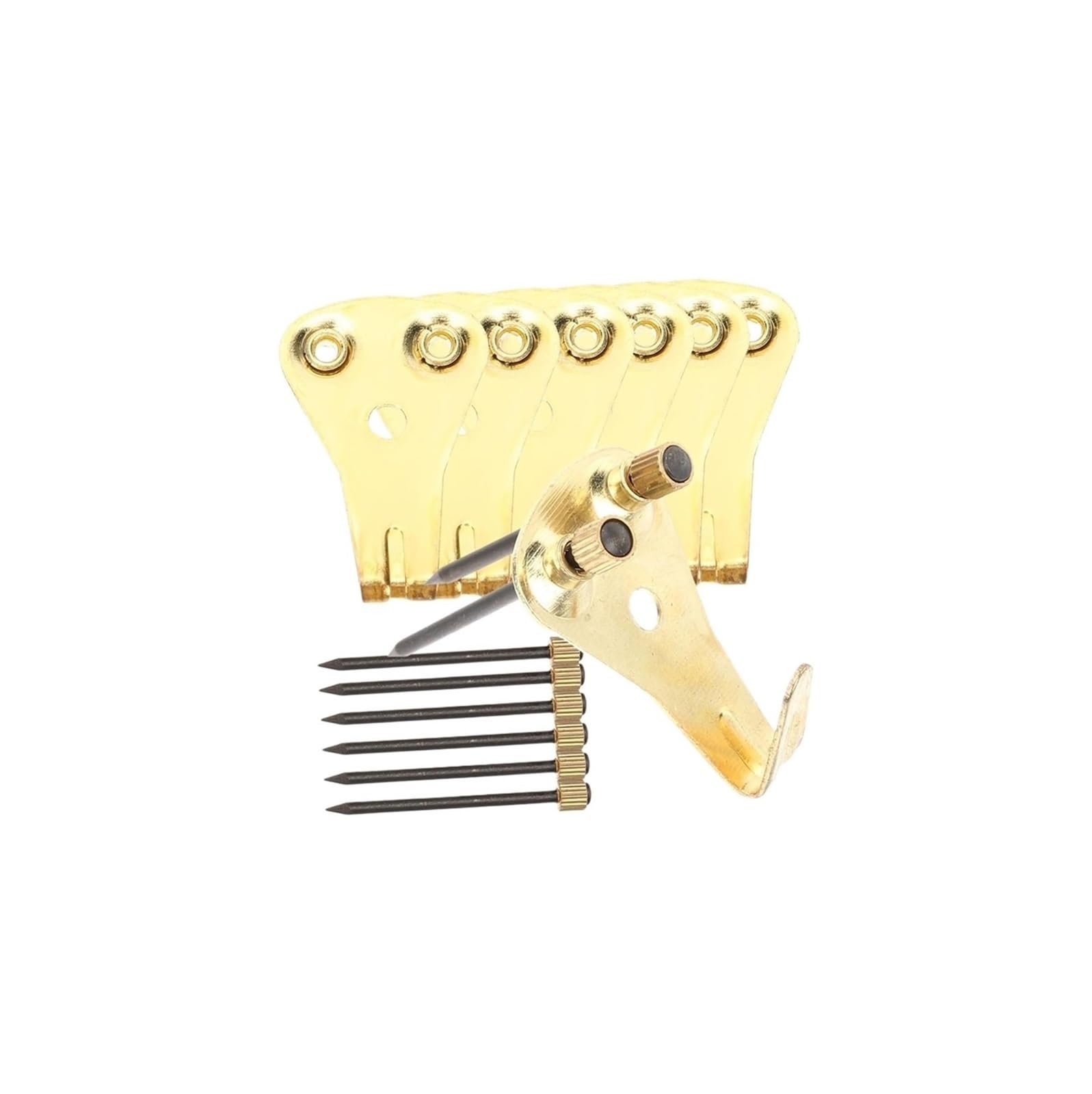 FGJsfhrDTU Picture Hanging Hooks, For Drywall Concrete Golden 3.10x2.00x1.50cm 10 Pcs
