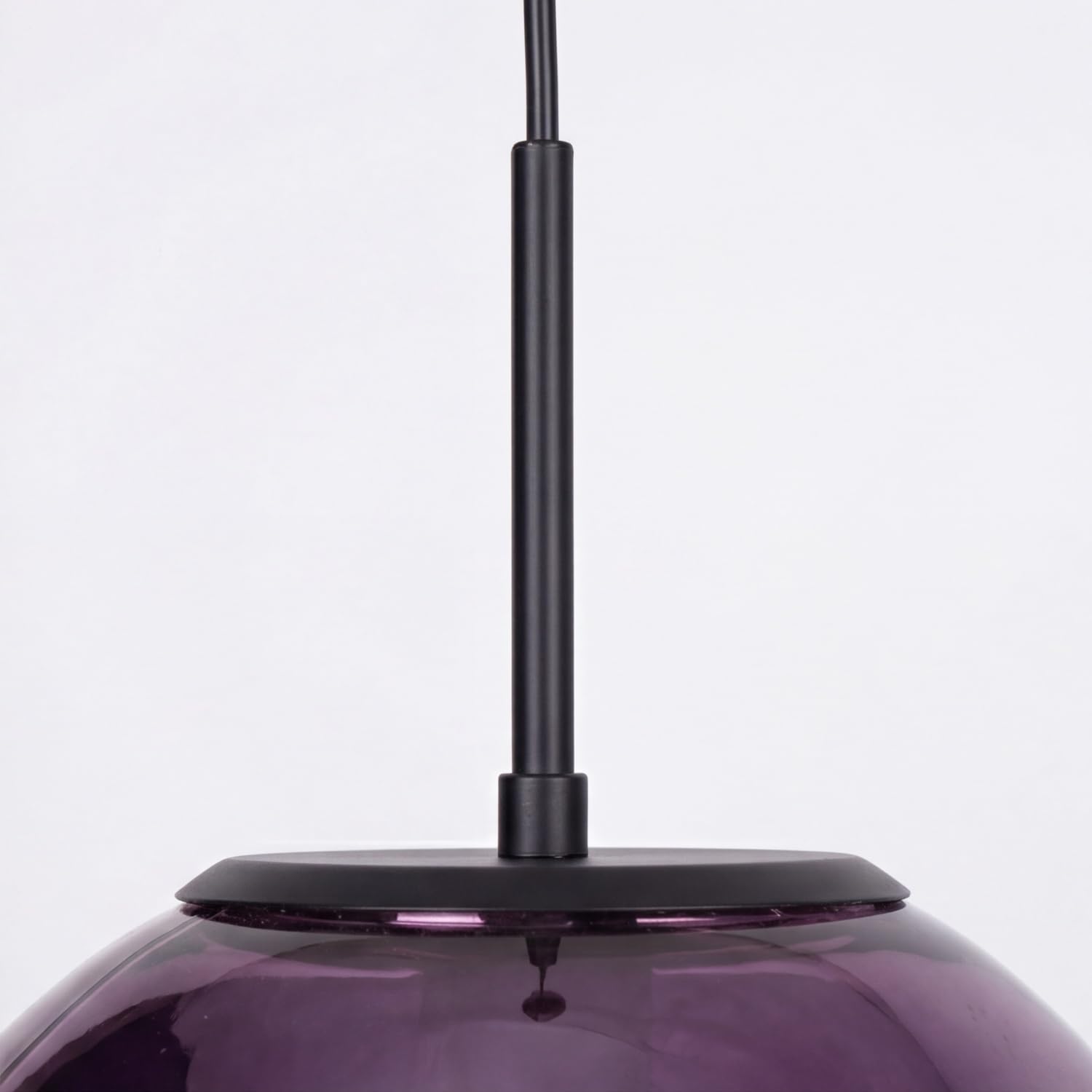 Licht-Erlebnisse Hängelampe Esszimmer Glas Lila Wohnzimmer Esstisch Metall E27 Ø36 cm rund Modern mundgeblasen verspiegelt Lava-Glas dekorativ Pendelleuchte Küche