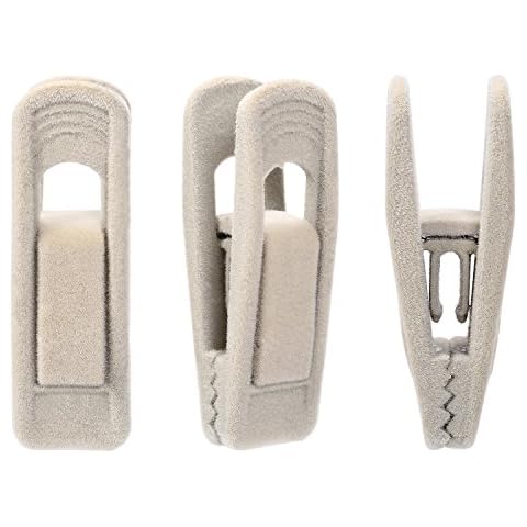 Corodo Velvet Hangers Clips, 20 Pack Finger Clips, Strong Felt Hanger Clips for Velvet Trousers Hangers, Beige Cover