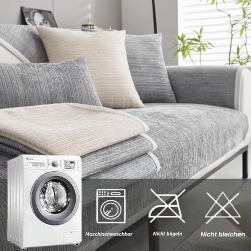 Bettschlange Sofa Überzug, Couch Überzug L Form 1/2/3/4 Sitzer, Sofa Cover Sofabezug Ecksofa rutschfeste Sofaschoner… – Ansicht 6