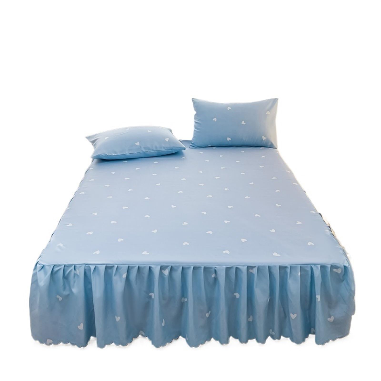 EJvkrbtx Ruffle Wrap Bedspread Bed Skirt Set With Pillowcase 3pcs Multiple Sizes(19,180x200cmx30cm 3pcs)