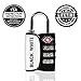 TSA Lock Premium TSA Accepted 3 Digit Combination Travel Luggage Lock W/ Inspection Detection Open Search Indicator - Travel Sentry Safety & Security Protection Heavy Duty Suitcase Padlock Lifetime Warranty - White/Black Single Pack