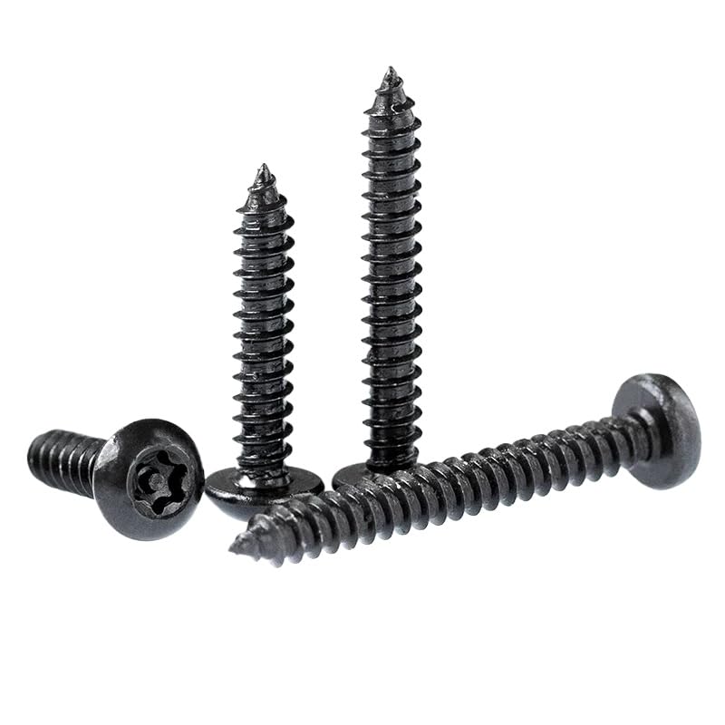 Black SS304 Stainless Steel Pin Tamper Torx Button Head Self Tapping Screws (40,M3.5 x 25mm)