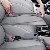 Givifive Car Seat Gap Filler Set of 2, 3IN1 Seat Side Gap Filler Plug with Storage Slot & Hook Function, Soft Foam Universal Fit Car SUV Truck Fill Gap Between Seats Console Organizer（Narrow Gray）