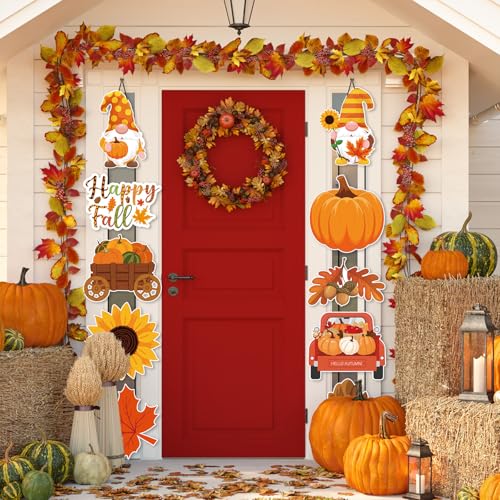 Bannière de porte automne à suspendre pour décorer facilement son entrée de maison