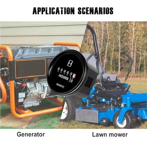 HonorMeet Mechanischer Betriebsstundenzähler, AC110V bis 250V, Stundenprotokoll für die Wartung, wasserdichtes Design für Rasenmäher, Traktor, Kompressor, Boot, Marine, Jetski (AC110V-250V)