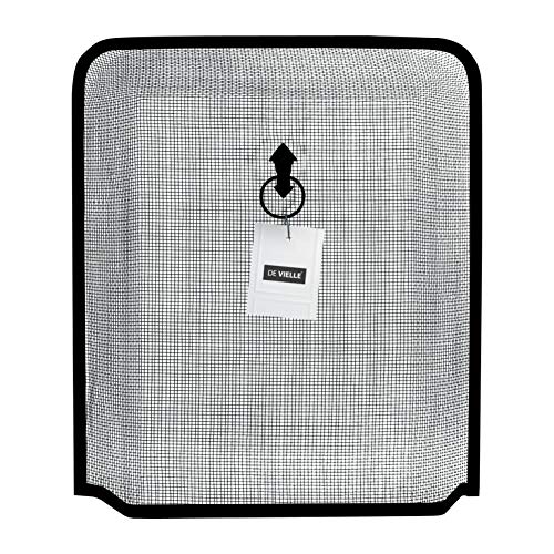 De Vielle – Chimenea Rectangular Protectora para Chimenea, Metal, Negro