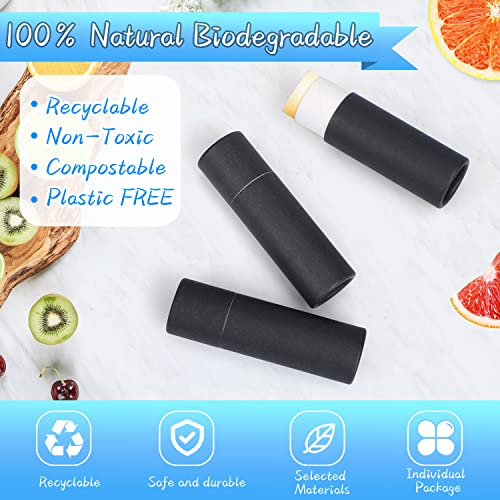 Furnido-12-Pcs-03-oz-Paperboard-Lip-Balm-TubesPush-Up-StyleEmpty-Kraft-Paper-Lipstick-TubeBiodegradable-Round-Solid-Perfume-Lotion-Lip-Gloss-Container-Chapstick-DIY-Homemade-Balm-Holder-Black