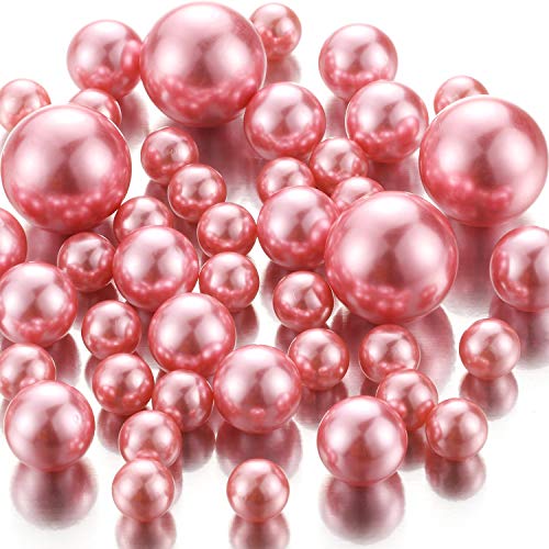 Rose Gold Floating Pearls Beads for Vases, No Hole Highlight Pearl Bead Vase