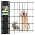 Welded Wire Fencing 36 Inch x 100 Foot, 2 Inch x 3 Inch 16GA Black Hardware Cloth PVC Coated Garden Border Fencing Roll Vinyl Coating Metal Wire Mesh for Yard Vegetable Goat Protection Poultry Netting