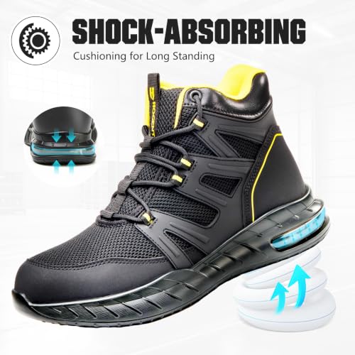 Hogent Steel Toe Boots for Men, Cushioned Safety Work Shoes - image 4