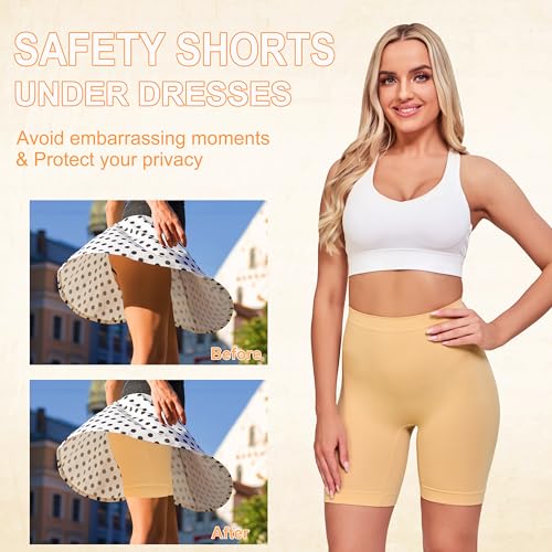 Image of Slip Shorts for Women Under Dresses Anti Chafing Boyshorts Seamless Smooth Shorts