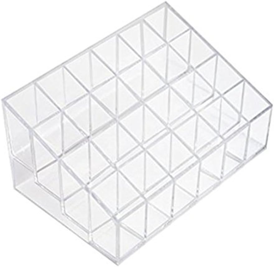 doopootoo Clear Acrylic Trapezoid 24 Lattices Lipsticks 14.59.57.3cm Cosmetic Perfume Organizer Display Holder Storage Shelf