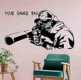 Sniper Video Game Gaming Personalised Gamer Tag Vinyl Sticker Decal - Room Decor Wall Art Mural Home Decoration Bedroom (Designs 8)