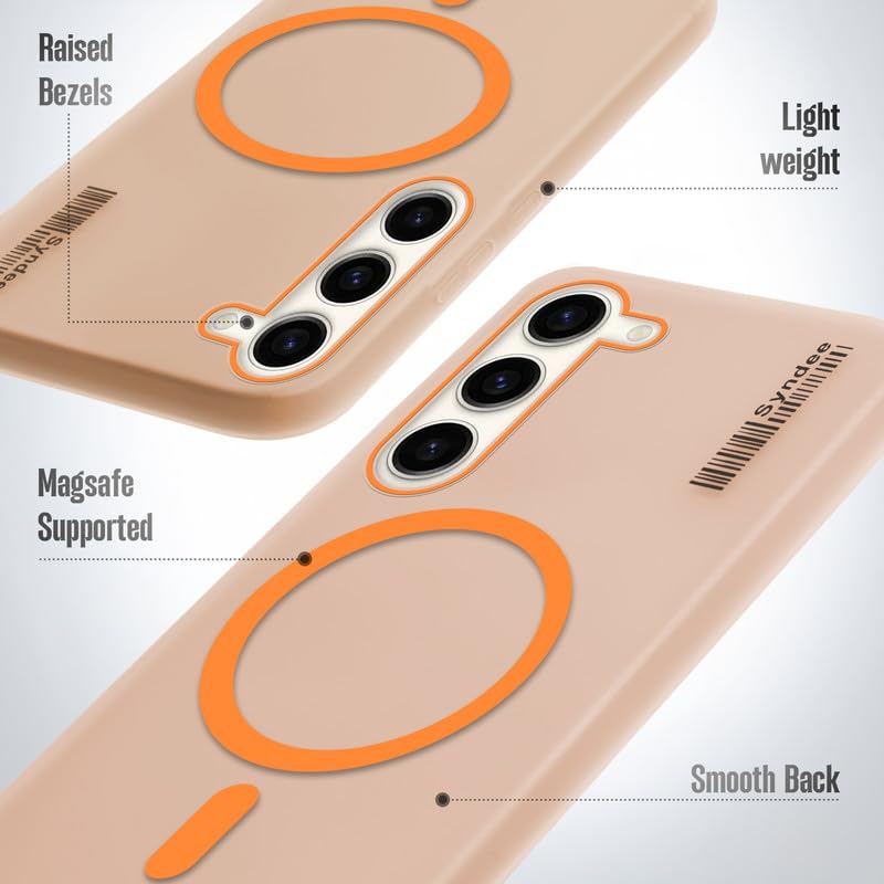 Image of Mr. Case Back Cover for Samsung S23 5G Sleek Frosted Translucent Back with Wireless Charging Support | Anti-Scratch Shockproof Phone Case - Orange