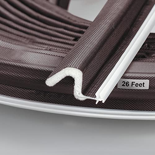 Weather Stripping Seal Strip for Doors "Q" Foam, Hard Flange Card Slot Installation Seals Large Gap,Easy Cut to Size (26FEET, Brown)