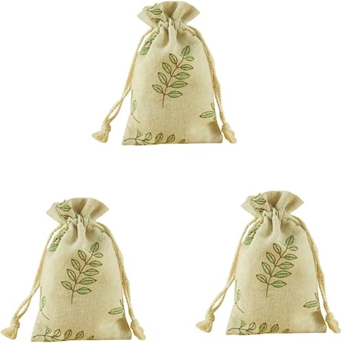Miniatura 7 de Healifty 60 bolsas de yute con cordón de regalo, bolsas de regalo de arpillera, bolsas de regalo con cordón, bolsa de lino de flores, bolsas de