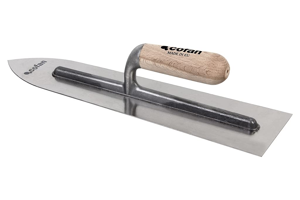 Llana autolivellante in acciaio al carbonio con manico in legno | Dimensioni lama: 400 x 110 x 1 mm | Strumenti da costruzione
