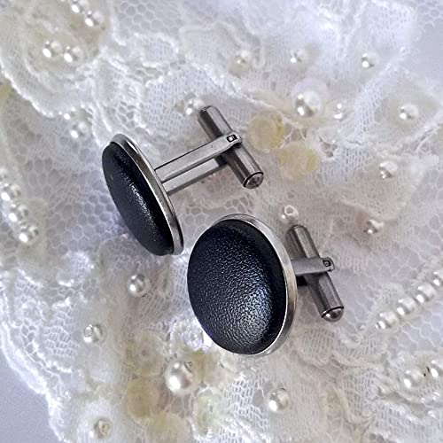 Gemelos de cuero sintético para hombre miniatura 6