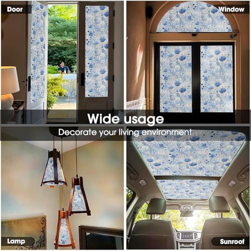 Vinilo decorativo para ventana 15.7x118 pulgadas azul miniatura 5
