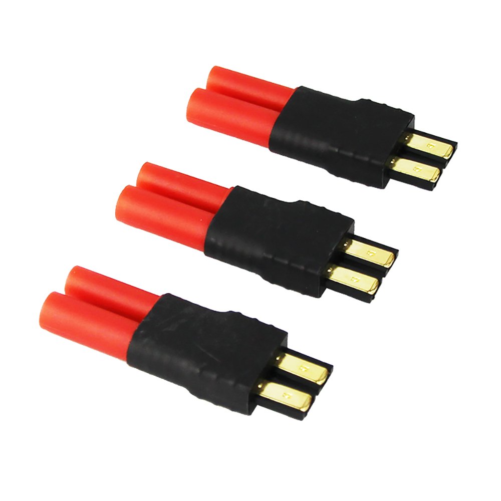 3pcs Compatible with TRX Male to HXT 4.0 mm Connector Adapter for RC(Pack of 3)
