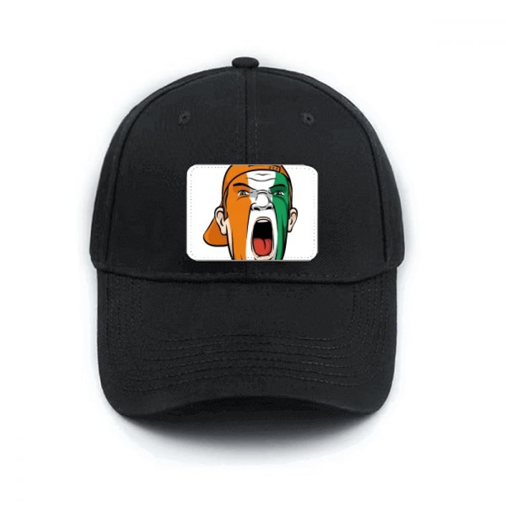 Casquette de baseball Côte d'Ivoire noire et réglable