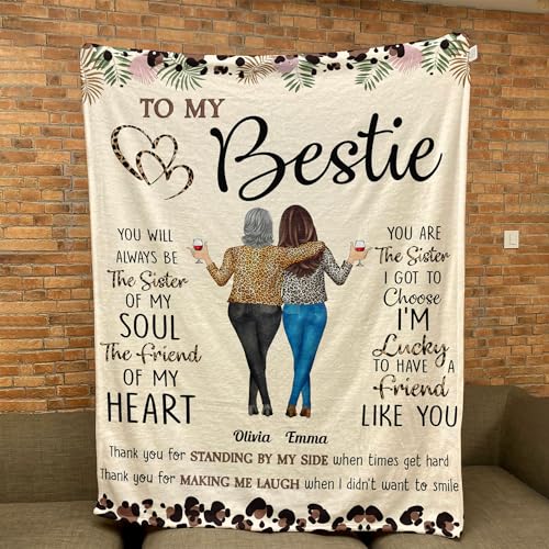Macorner Personalized Blanket - Thank You Friendship, Personalized Gift for Her, Birthday Gift